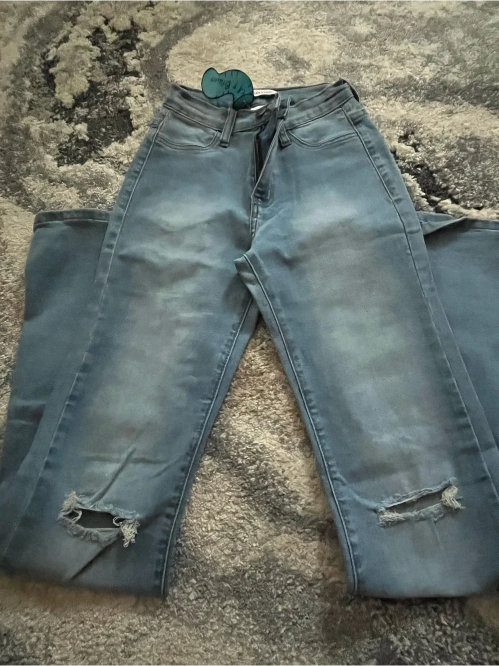 flare blue jeans